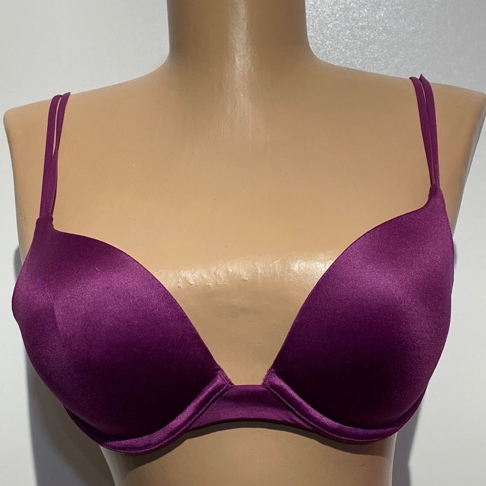 Victorias Secret Very Sexy Push-Up Bra 34B Purple Satin Double Strap Underwire
